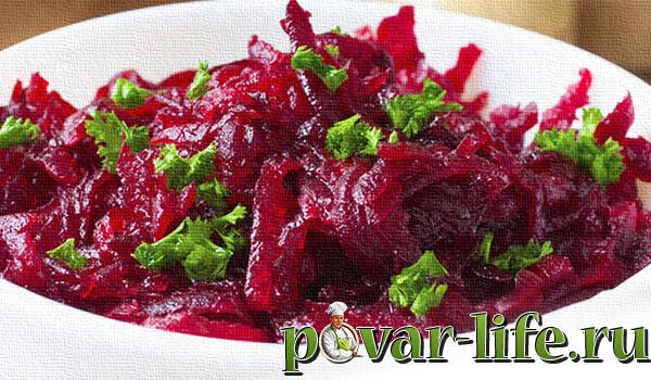 Рецепт салата из варёной свёклы с чесноком