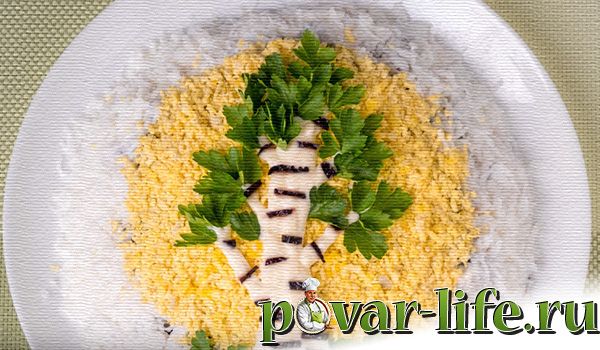 Рецепт праздничного салата "Белая Берёза"