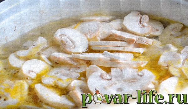 Рецепт сырного супа с грибами